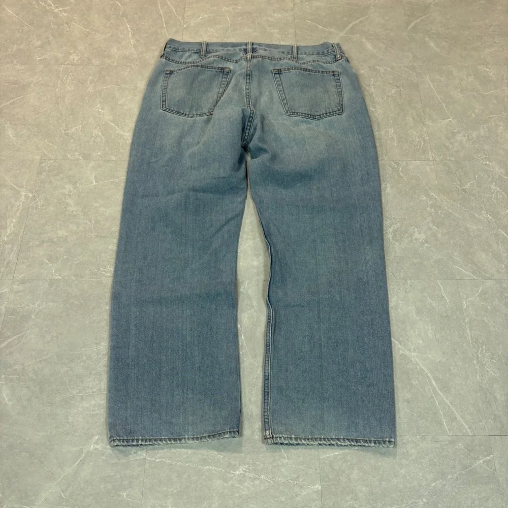 Old Navy Mens Loose Fit Light Wash Blue Denim Jeans 38x30 Straight Leg 3499